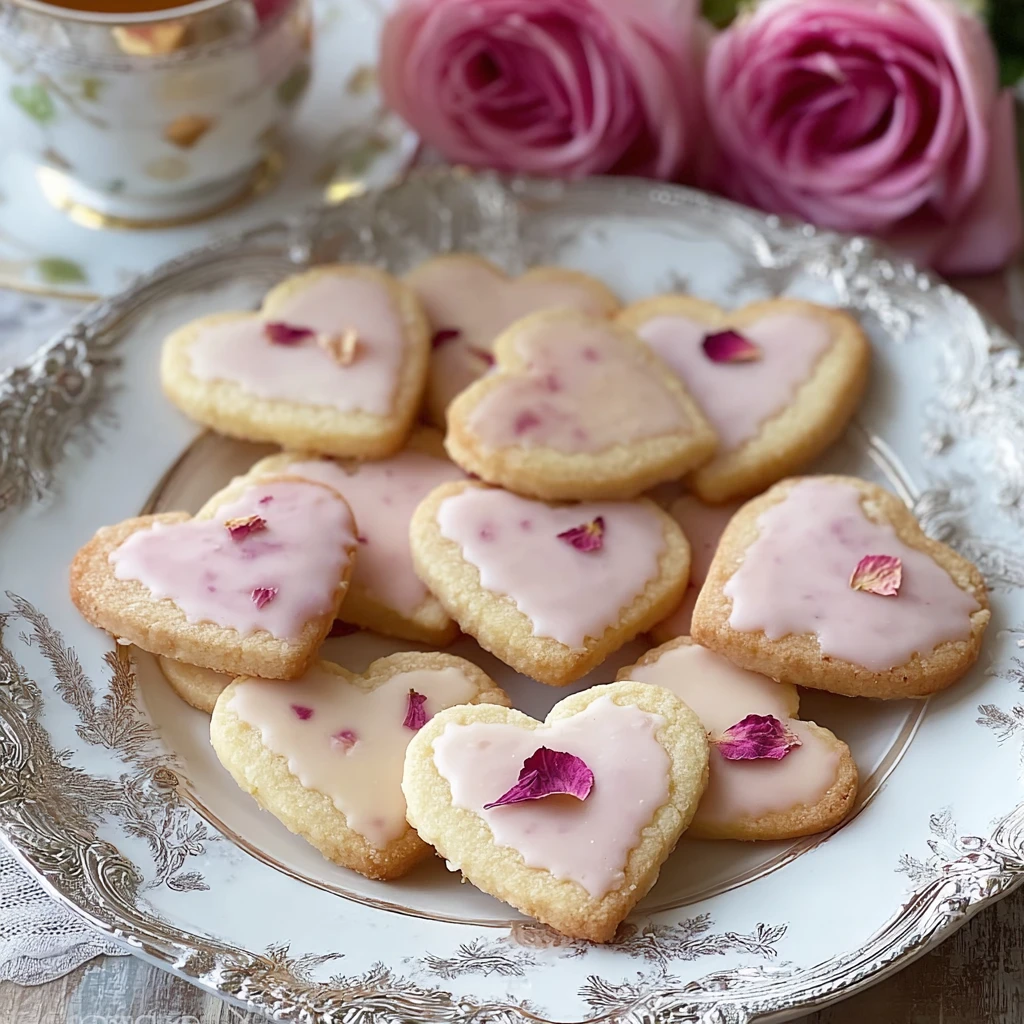 Valentine Rose Petal Cookies