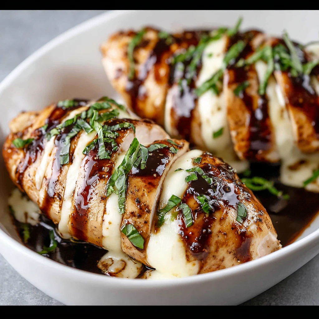 Balsamic Baked Chicken Breast Mozzarella Cheese