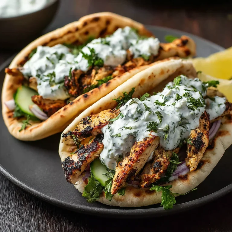 Crockpot Greek Chicken Pitas Tzatziki