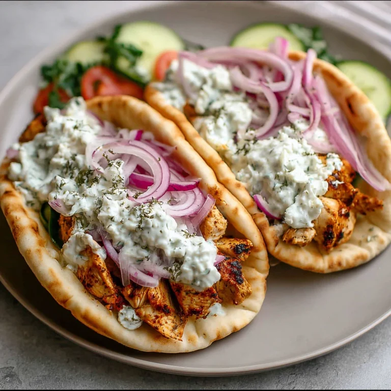 Crockpot Greek Chicken Pitas Tzatziki