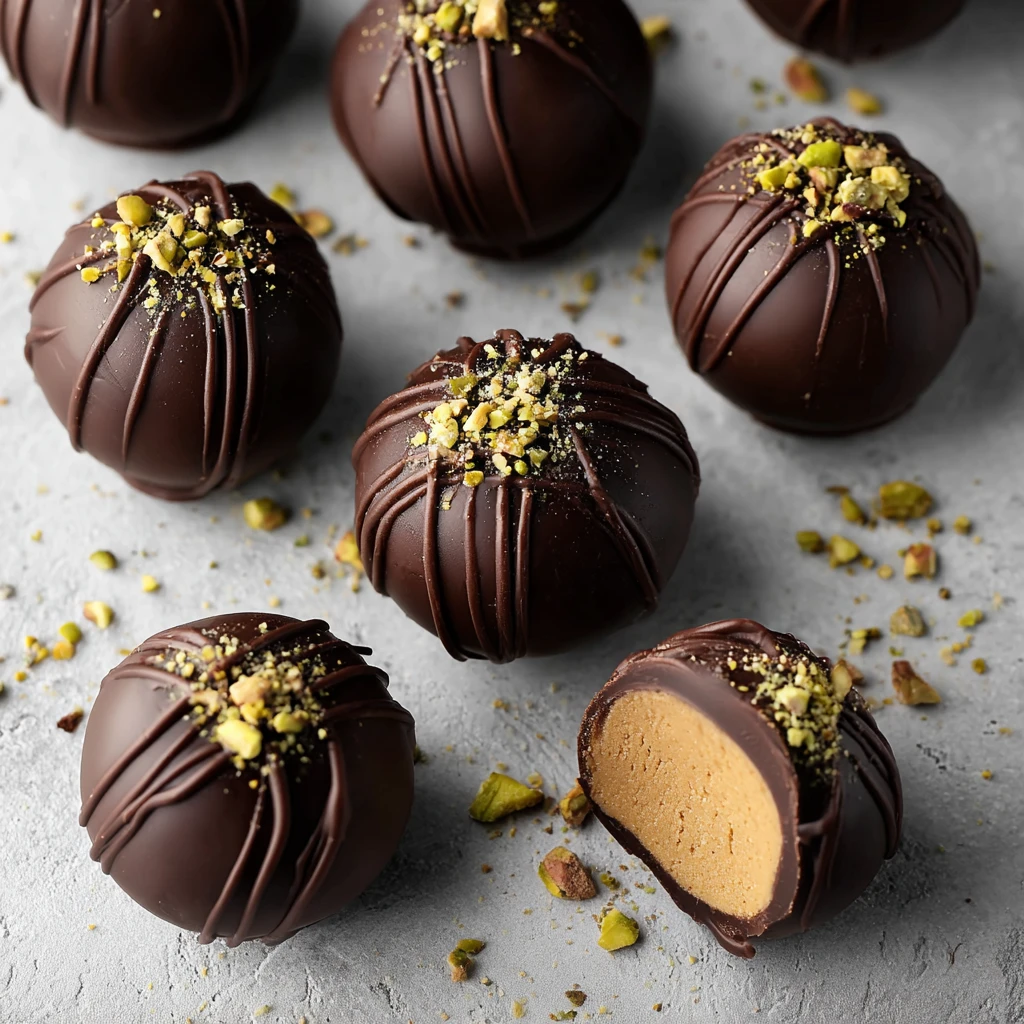Easy Chocolate Pistachio Peanut Butter Balls Recipe Homemade Pistachio Peanut Butter Balls No Bake Chocolate Pistachio Bal...