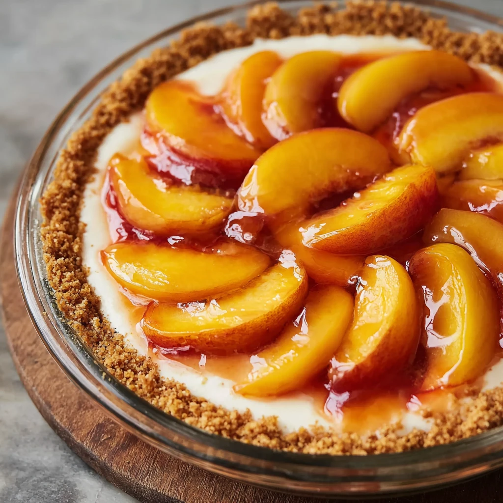 Creamy Peach Pie Graham Cracker Crust