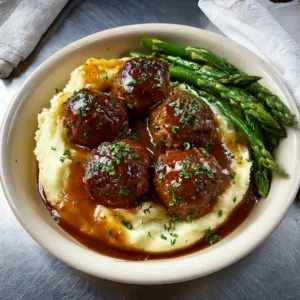 Salisbury Steak Meatballs with Asparagus: Amazing 10-Step Comfort
