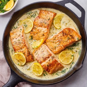 Salmon with Lemon Dill Sauce (15-Minute Meal)