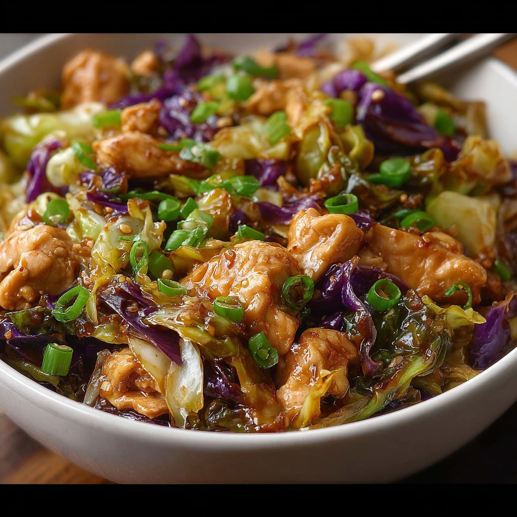 Egg Roll Bowls Chicken Cabbage