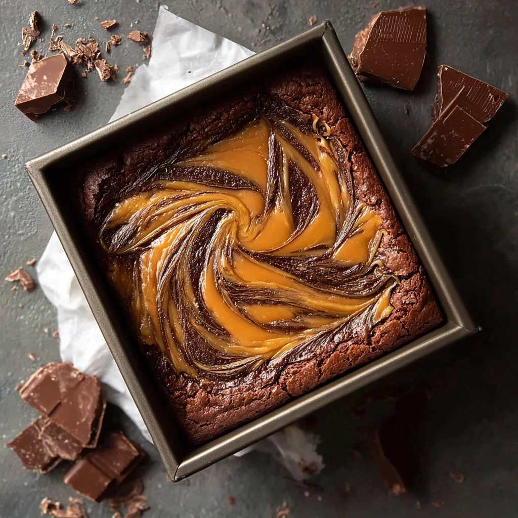 Fudgy Sourdough Caramel Brownies Discard Recipe