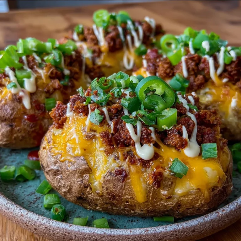 loaded potato taco bowls with seasoned ground beef melted cheddar cheese sour cream and fresh toppings on a plate