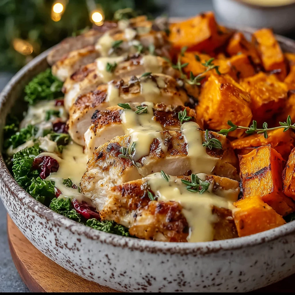 Maple Dijon Chicken Bowl Sweet Potatoes