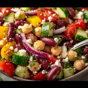 Zesty Mediterranean Bean Salad with Feta
