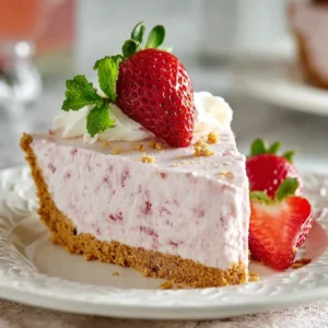 No-Bake Frozen Strawberry Pie
