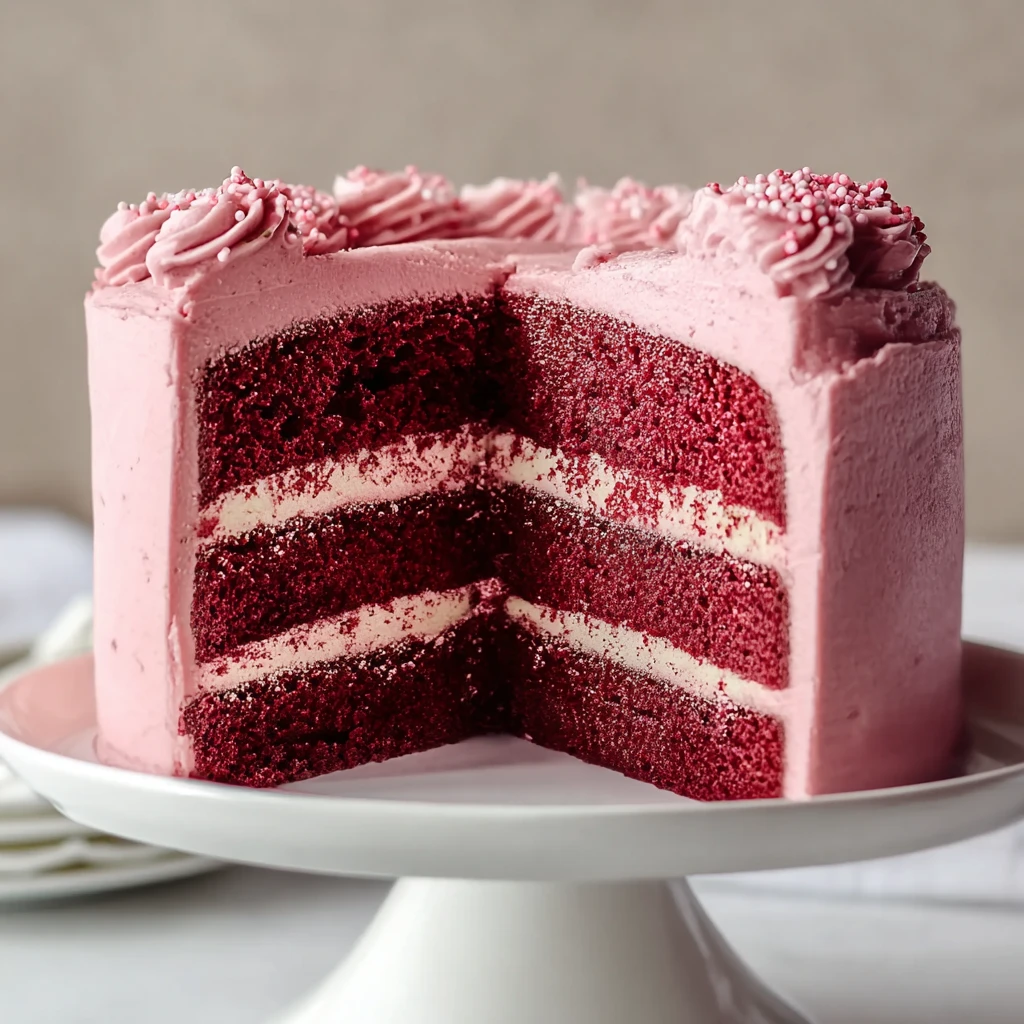 Pink Velvet Cake Steps Soft Celebration Layers