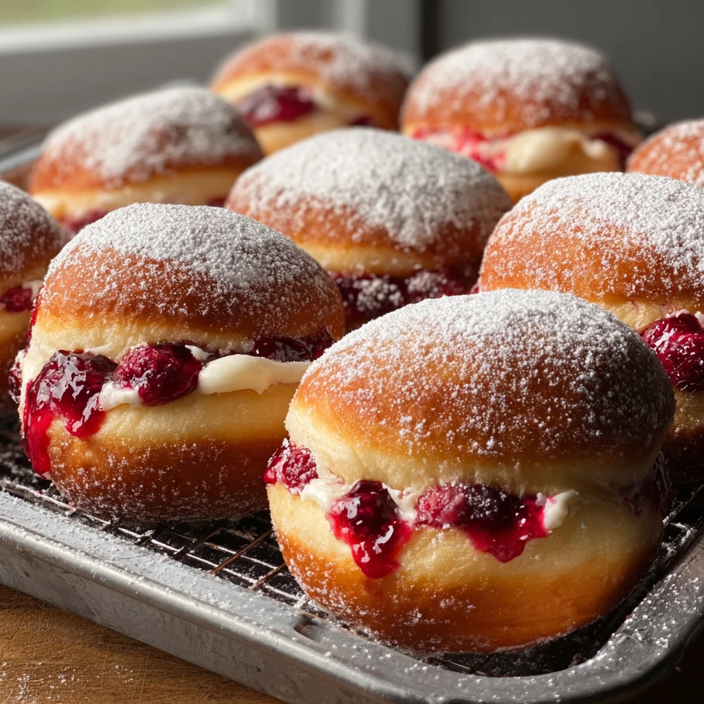 Raspberry Cream Filled Donuts Irresistible Bakery Steps