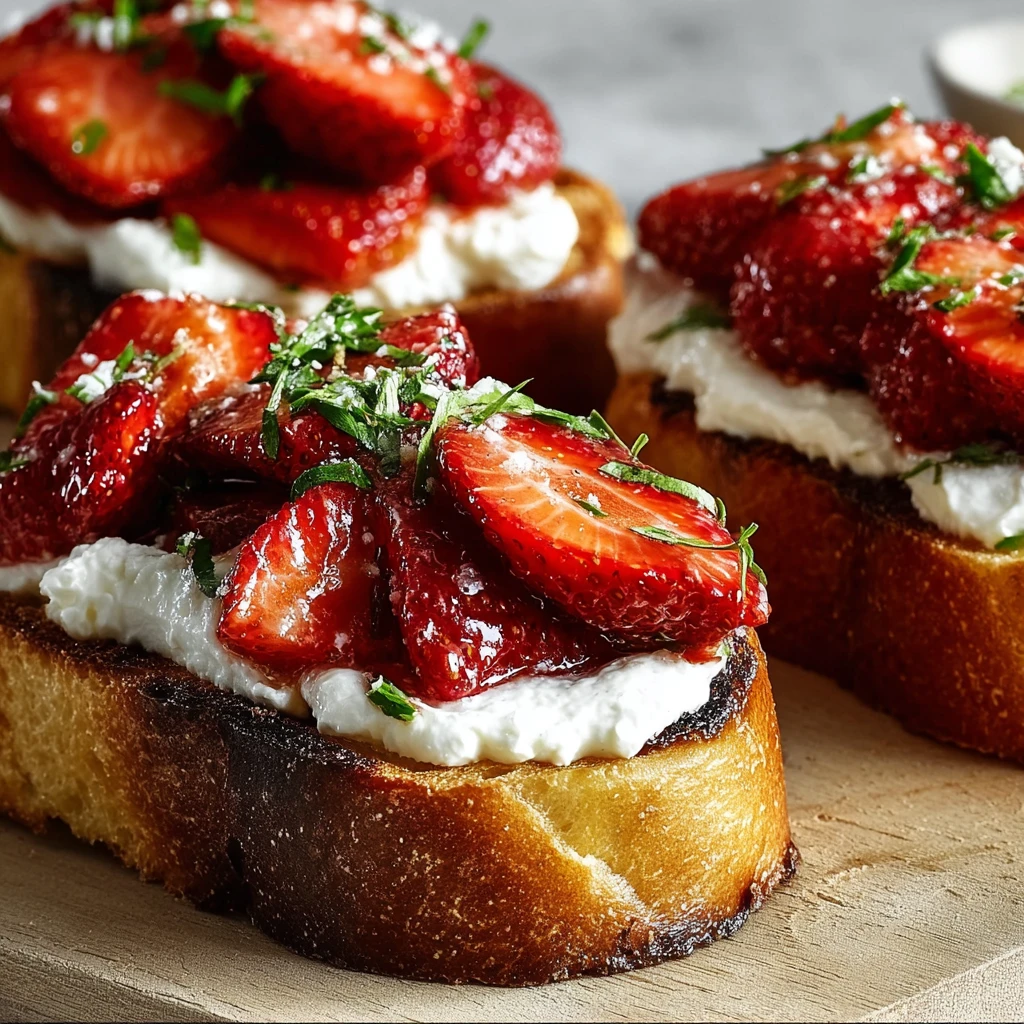 Roasted Strawberry Whipped Ricotta Toast Steps
