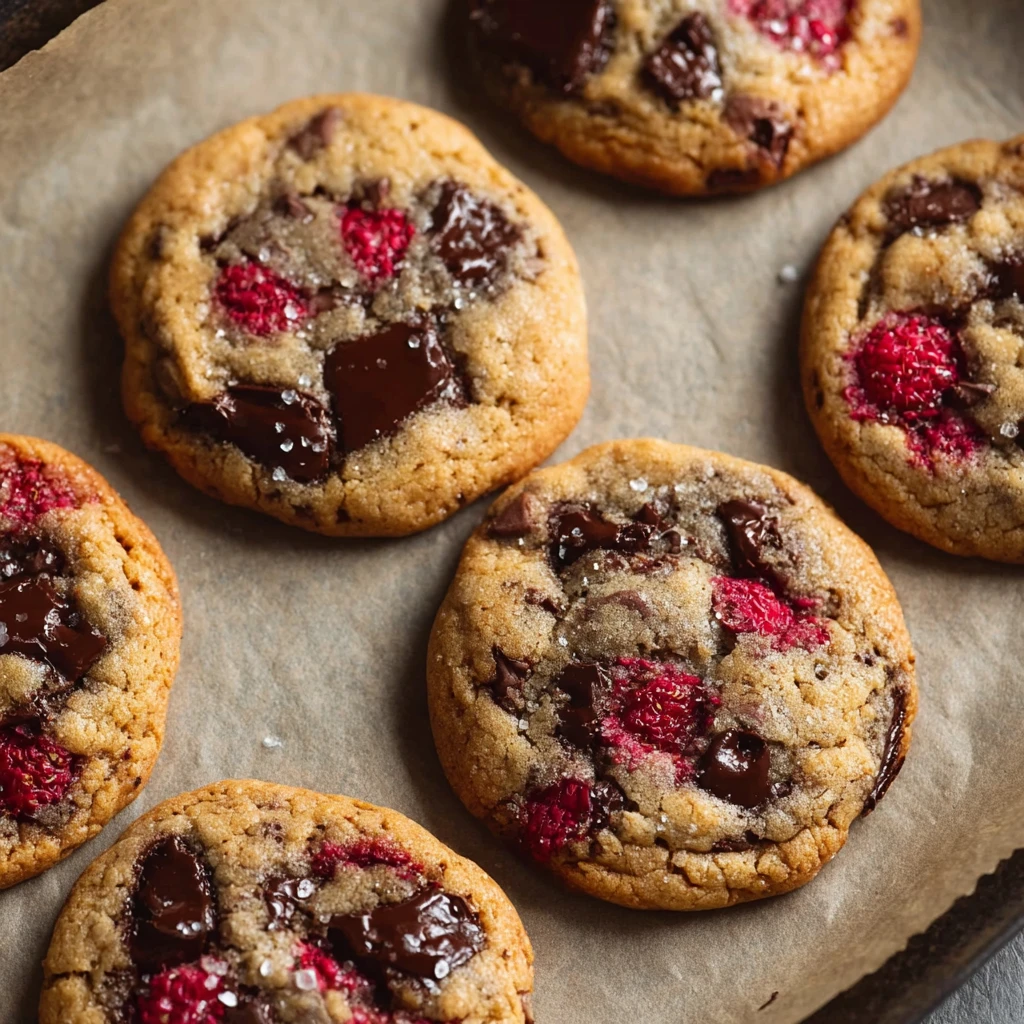 Soft and Chewy Raspberry Chocolate Chip Cookies