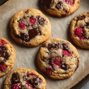 Raspberry Chocolate Chip Cookies (Soft and Chewy!)