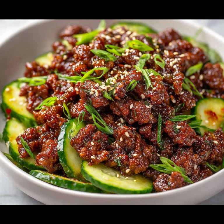 Spicy Keto Korean Ground Beef Cucumber Salad