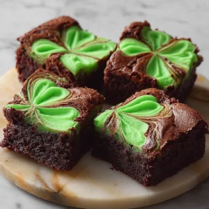 St. Patrick’s Day Mint Swirl Shamrock Brownies