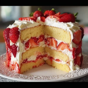 Strawberry Cream Layer Cake: 12 Stunning Steps to Fluffy Perfection