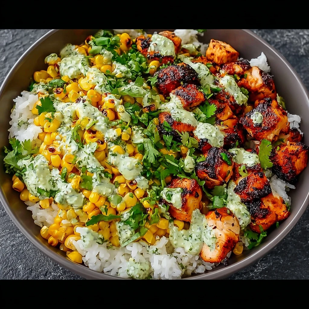 Street Corn Chicken Rice Bowl
