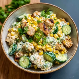 Street Corn Creamy Cucumber Chicken Salad