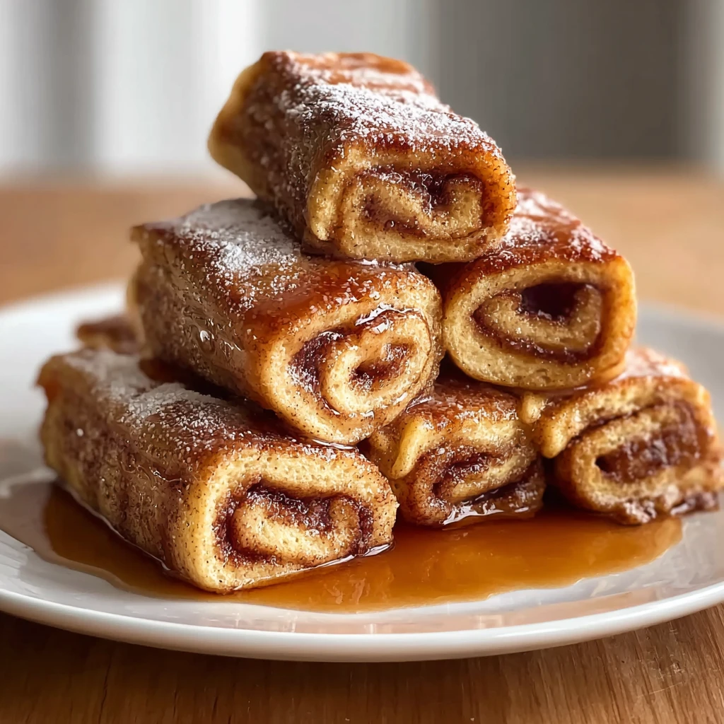vegan french toast roll ups with cinnamon sugar coating on a white plate