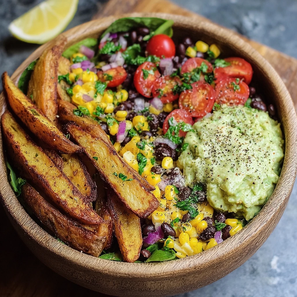 Avocado Black Bean Salad Bowl Recipe Crispy Potato Wedges Dinner Ideas Healthy Dinner Salad Bowl Recipes Black Bean Avocad...