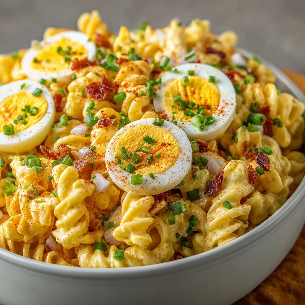 Bacon Deviled Egg Pasta Salad Recipe Easy Bacon Deviled Egg Pasta Salad Best Bacon Deviled Egg Pasta Salad How To Make Bac...