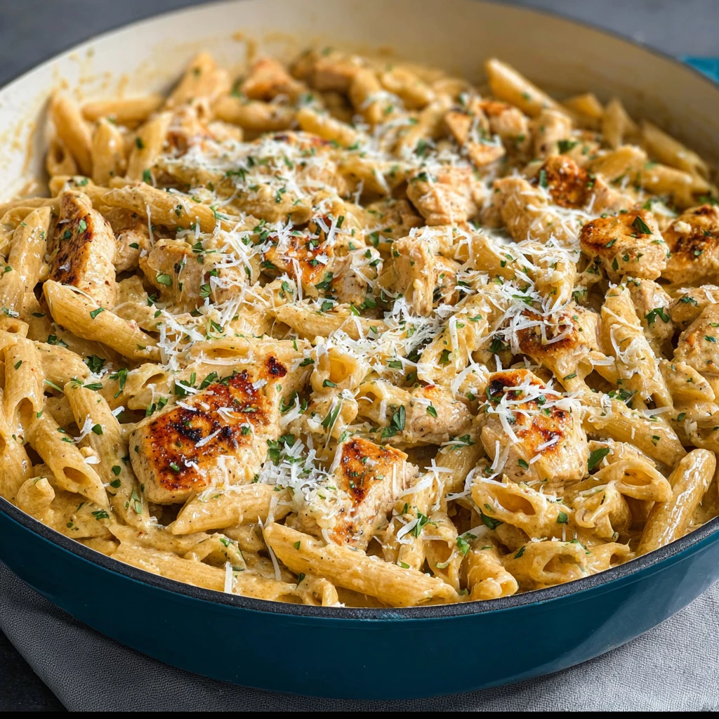 Best Creamy Garlic Chicken Pasta Recipe Easy Garlic Chicken Pasta Dinner Homemade Creamy Garlic Pasta Sauce Low-fat Creamy...