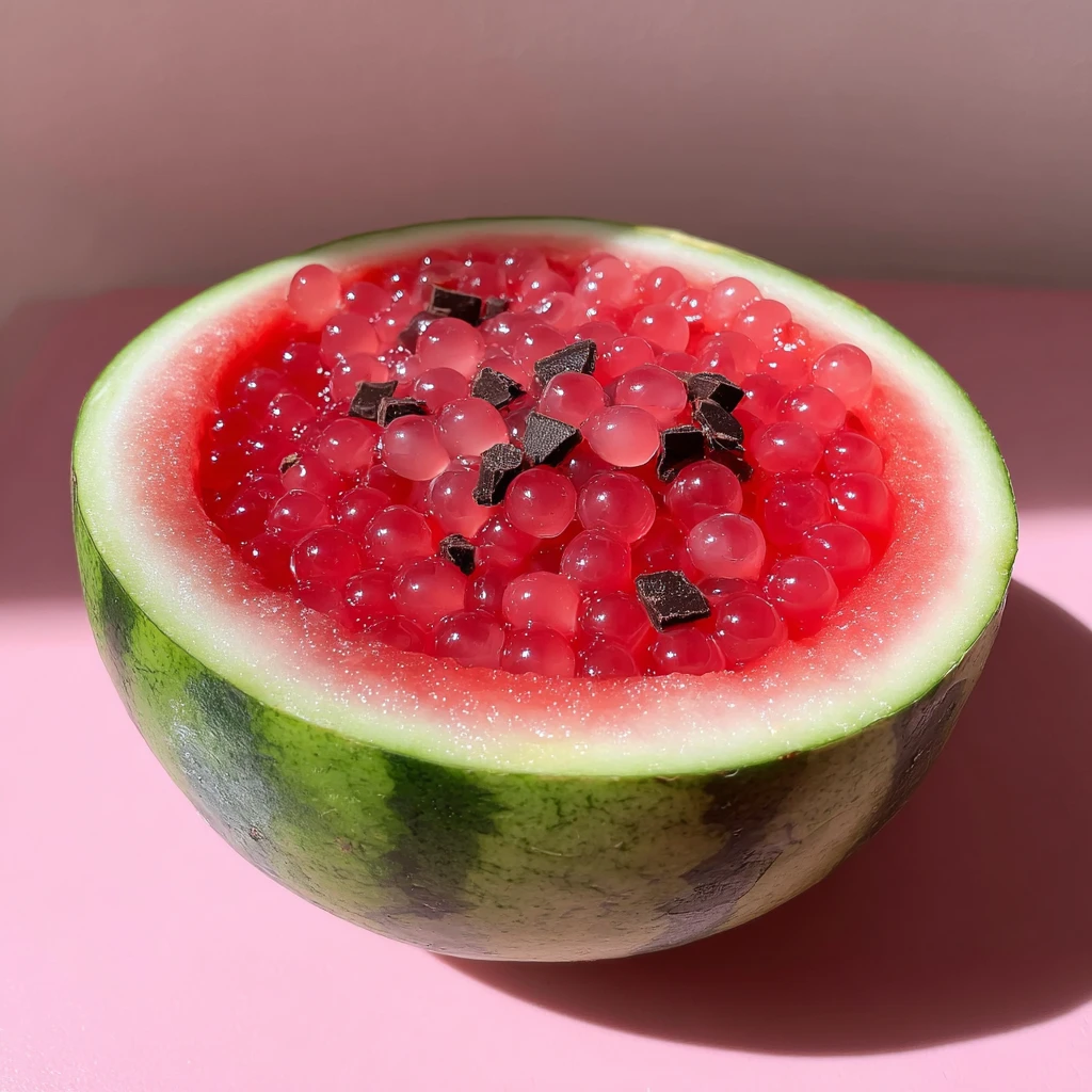 Boba Watermelon Poping Boba Recipes Easy Ingredient Recipes Bubble Tea Fruit Random Fruit Watermelon Food How To Make Popp...