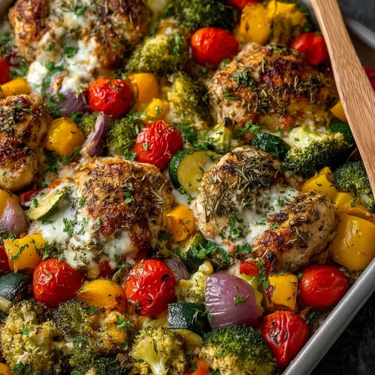 Cheesy Chicken Veggie Sheet Pan Dinner Meal