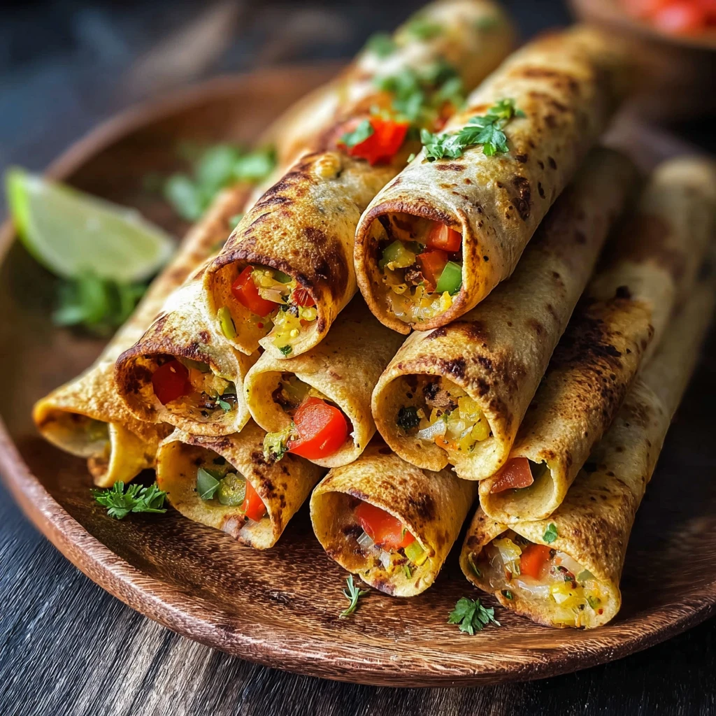 Crispy Easy Vegan Taquitos (Baked Veggie Flautas) Recipe