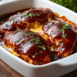 3 Ingredient BBQ Chicken Bake