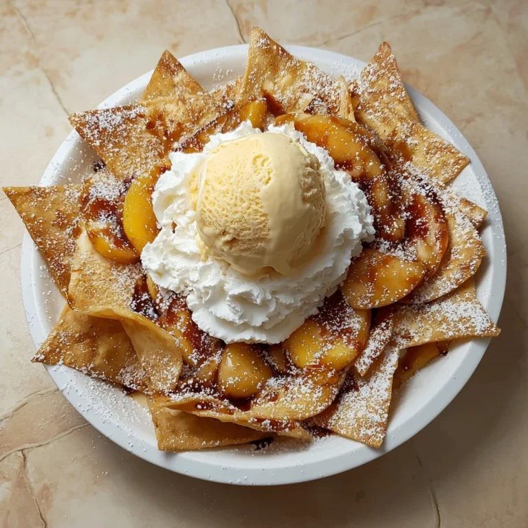 Easy Peach Cobbler Cheesecake Nachos Recipe Creamy Peach Dessert Nachos Guide How To Make Peach Cobbler Cheesecake Nachos ...