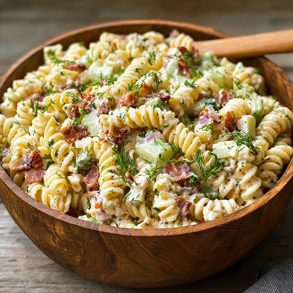 Dill Pickle Bacon Pasta Salad