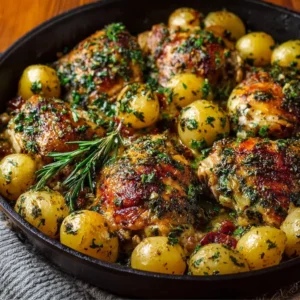 One Pan Cowboy Garlic Chicken and Potatoes