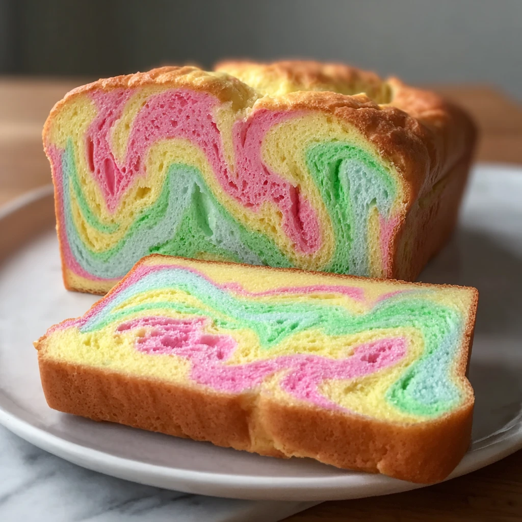 Pastel Swirl Cloud Bread Recipe How To Make Cloud Bread Colorful Rainbow Cloud Bread Loaf Guide Easy Cloud Bread Recipe Pa...