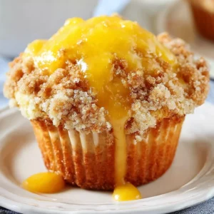 Delicious Homemade Peach Cobbler Muffins With Crumb Topping Recipe