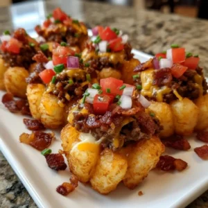 Cheeseburger Stuffed Tater Cones