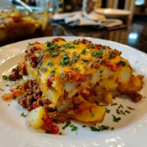 Hearty Hobo Casserole Ground Beef with Cheesy Potatoes