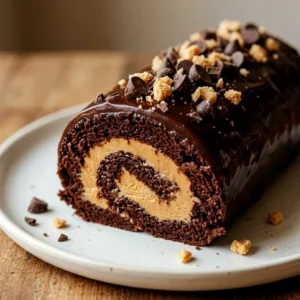 Irresistible Peanut Butter Cup Chocolate Roll You Can't Resist!
