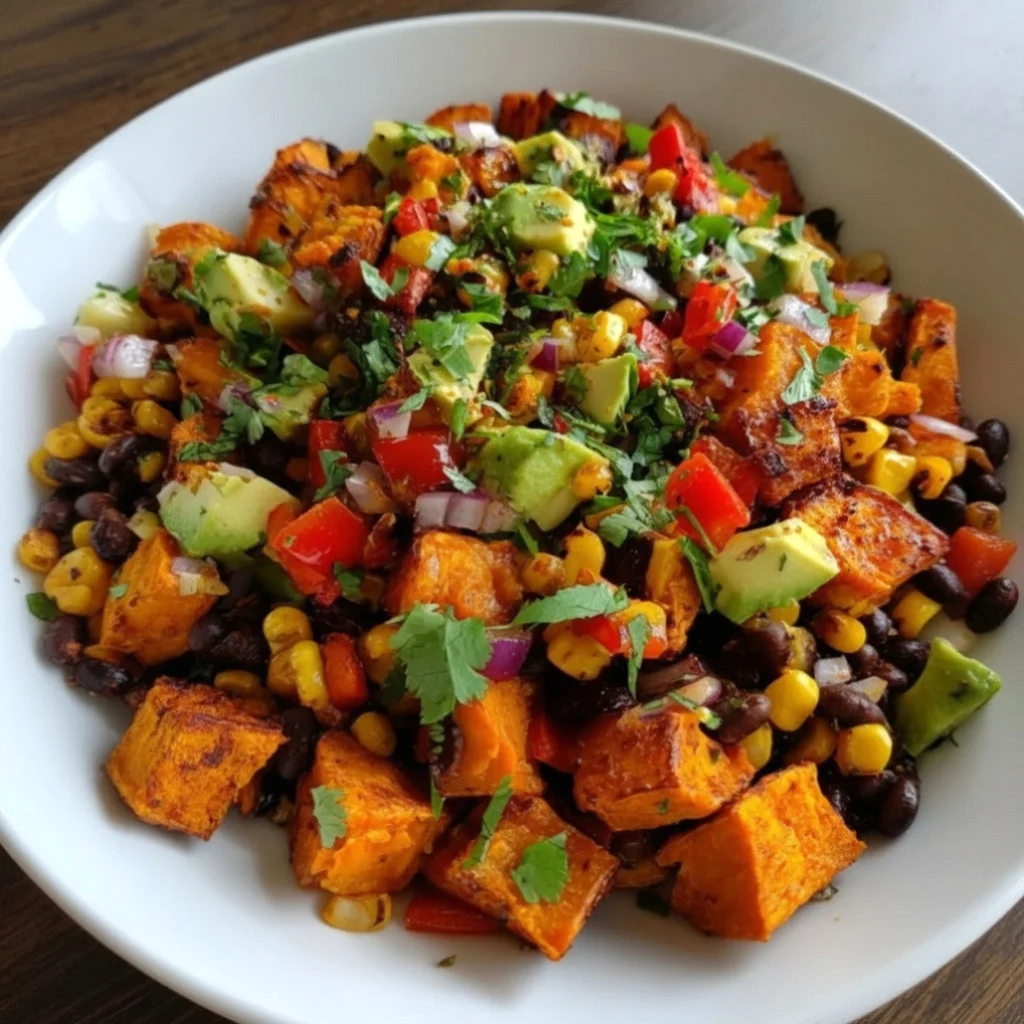 Roasted Sweet Potato Black Bean Salad