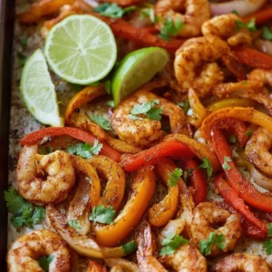 Sheet Pan Shrimp Fajitas