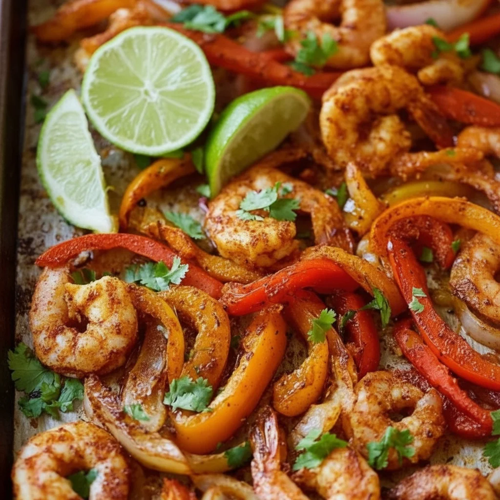 Sheet Pan Shrimp Fajitas