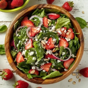 Simple Strawberry Romaine Feta Salad
