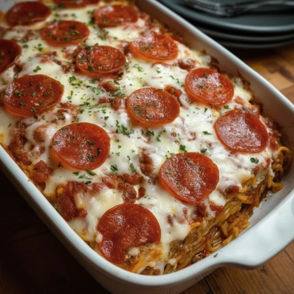 Spaghetti Pizza Casserole