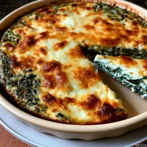 Crustless Spinach Cheese Pie