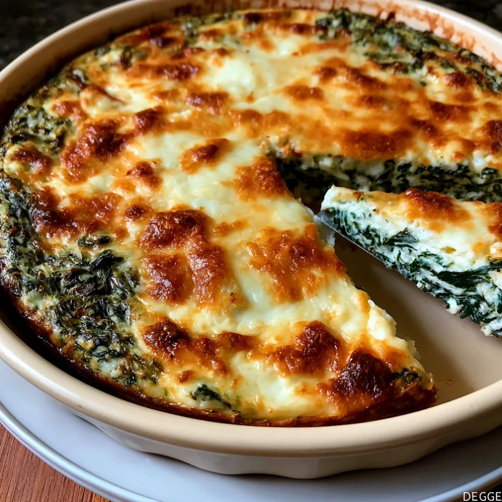 Crustless Spinach Cheese Pie