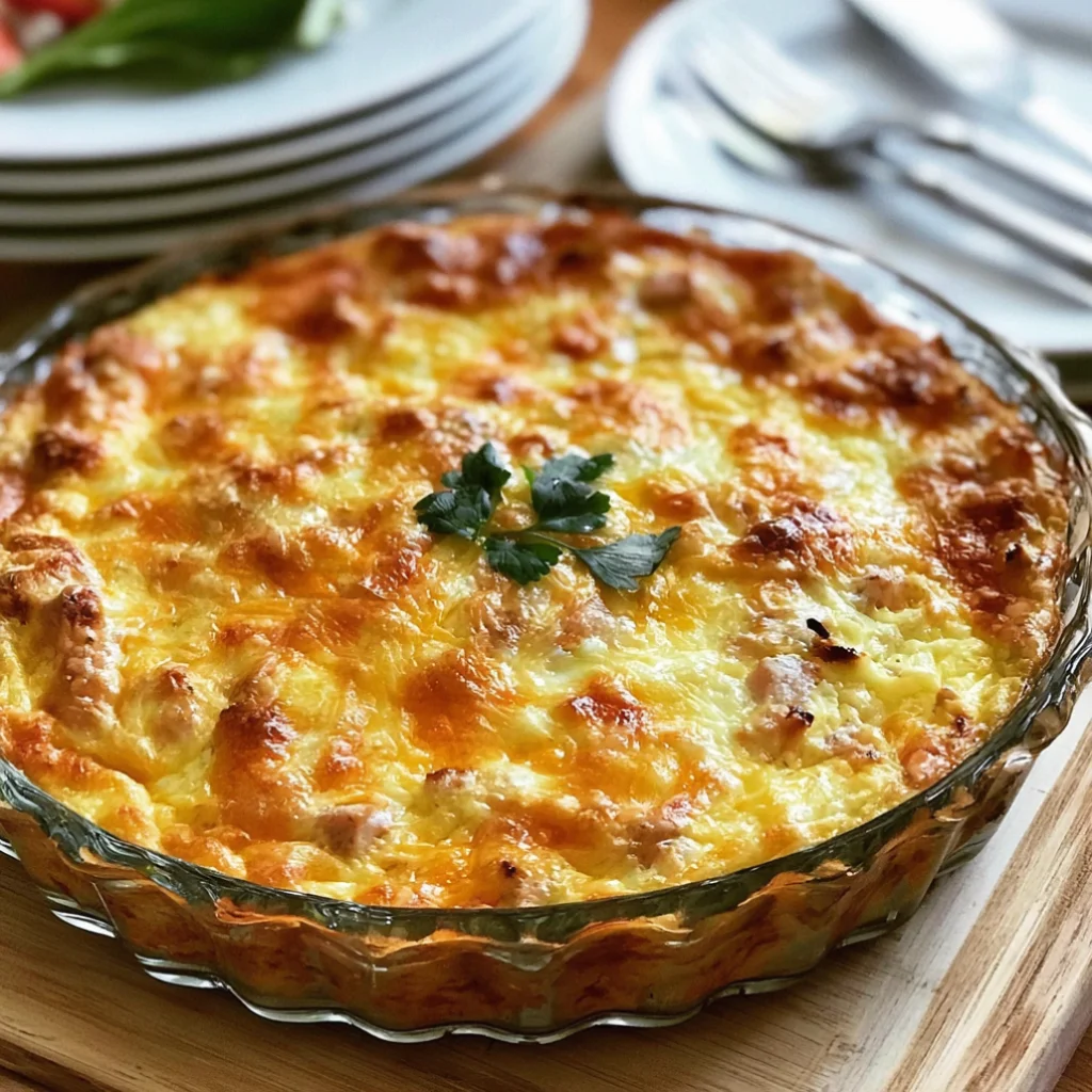 Low Carb Crustless Turkey & Cheese Quiche