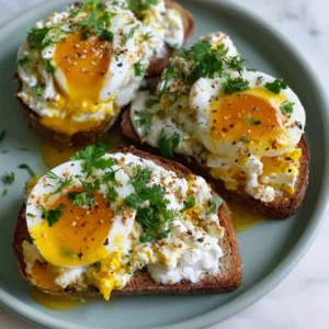 Smashed Egg Toast with Yogurt