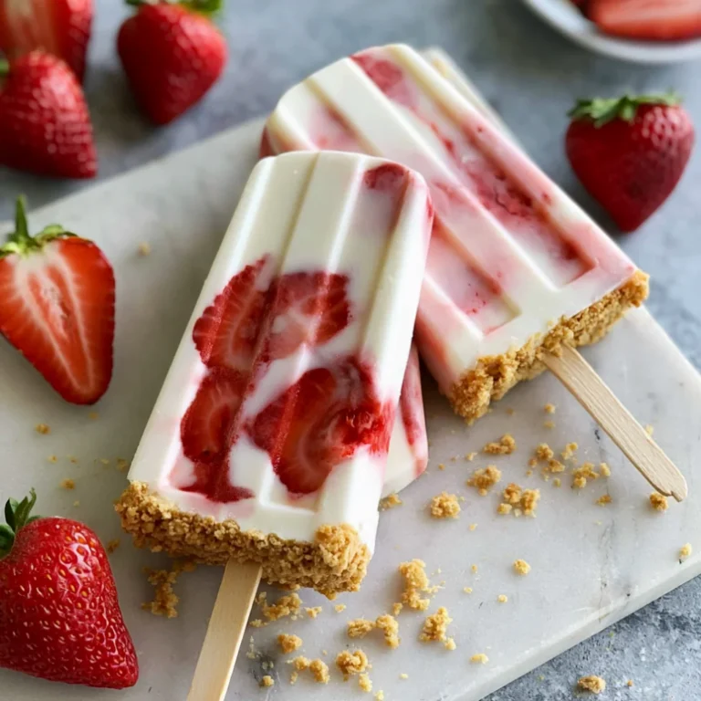 Strawberry Cheesecake Frozen Yogurt Popsicles